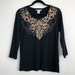 Rebecca Malone Petite Embellished Top PM